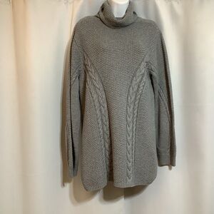 Bylyse Sweater Women’s Size XL Cable Knit Turtle Neck Cotton Model Camel Hair
